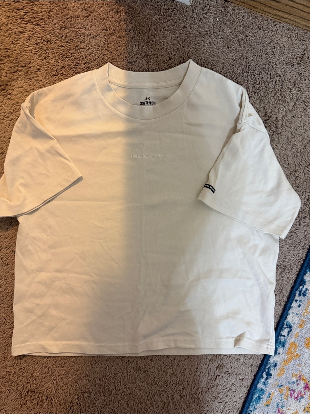 IMG Academy Under Armour Cream Short-Sleeve Crewneck Tee
